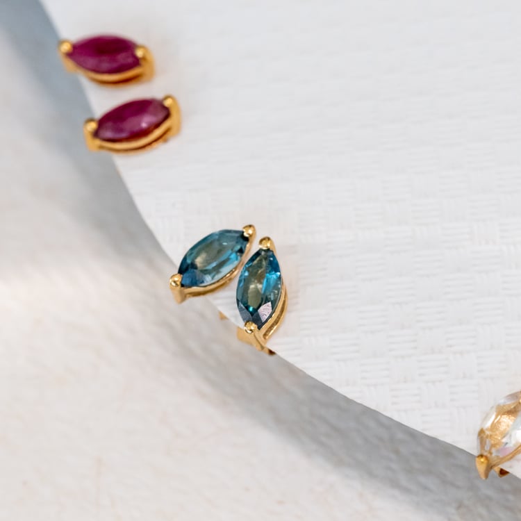 Minimalistické stříbrné náušnice s topazy Andine 118832