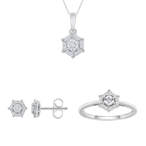 Zlatá sada šperků s lab-grown diamanty Kirstin