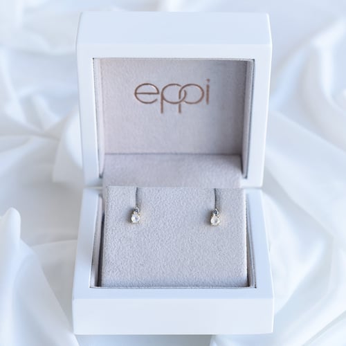 Náušnice s měsíčními kameny a salt and pepper diamanty Josse