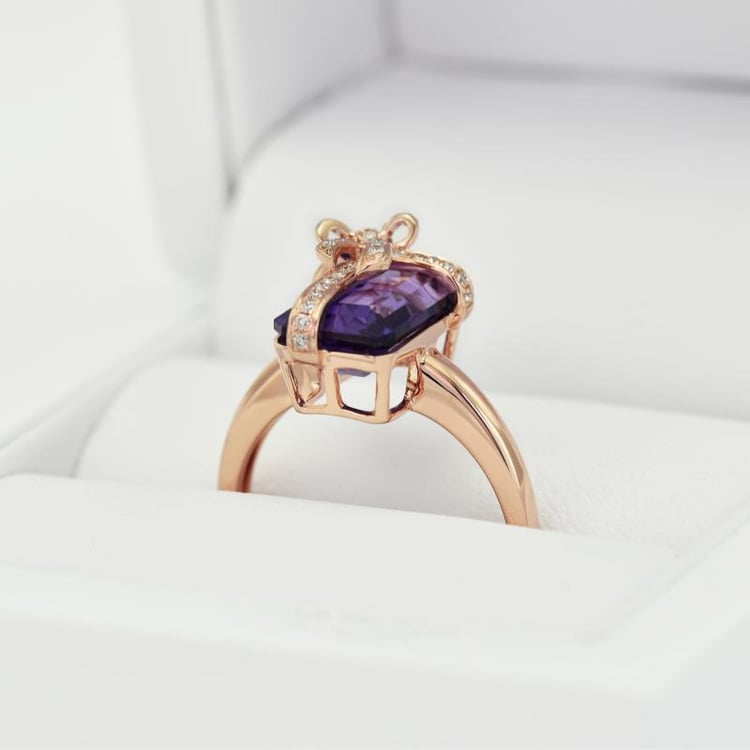 Prsten z růžového zlata 16406