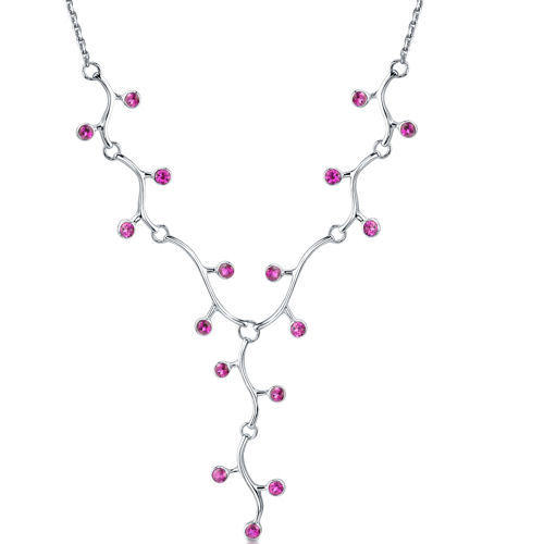 Rubínový stříbrný náhrdelník