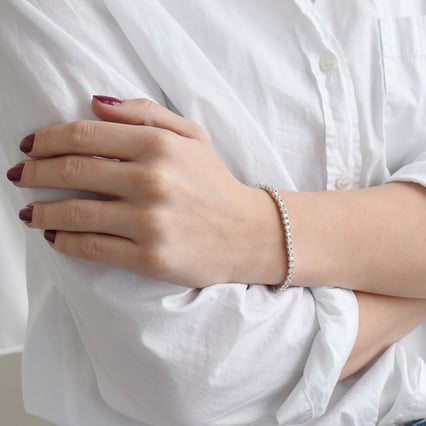 Stříbrný náramek s třpytivými zirkony Greer