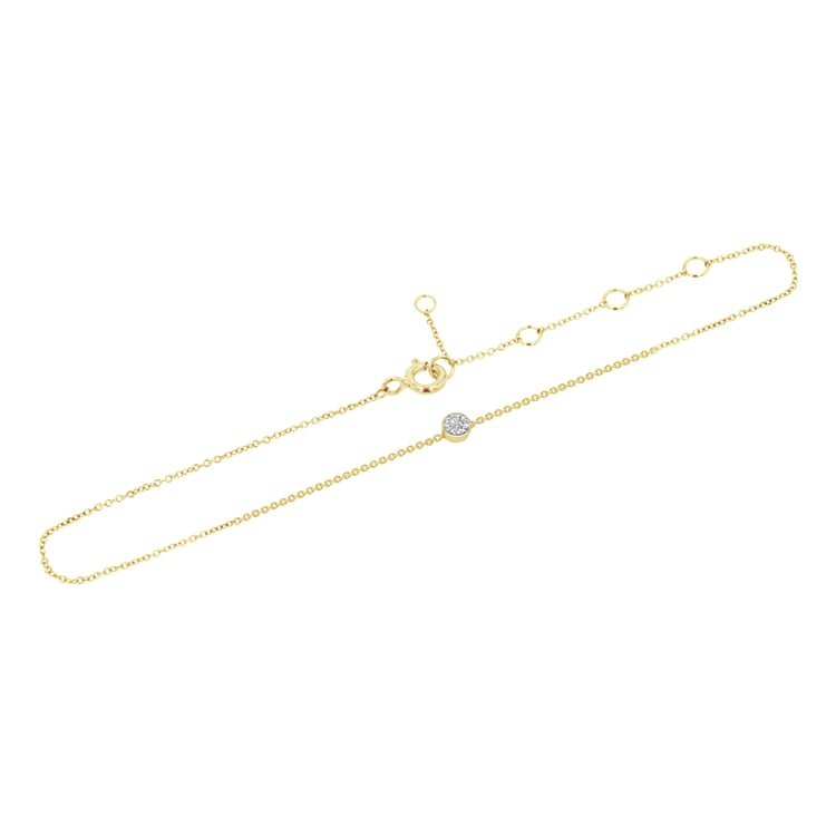 Stříbrný minimalistický náramek na nohu s lab-grown diamantem Aimie 123553