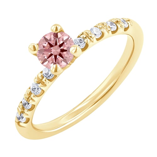 Zásnubní prsten s certifikovaným fancy pink lab-grown diamantem Megha