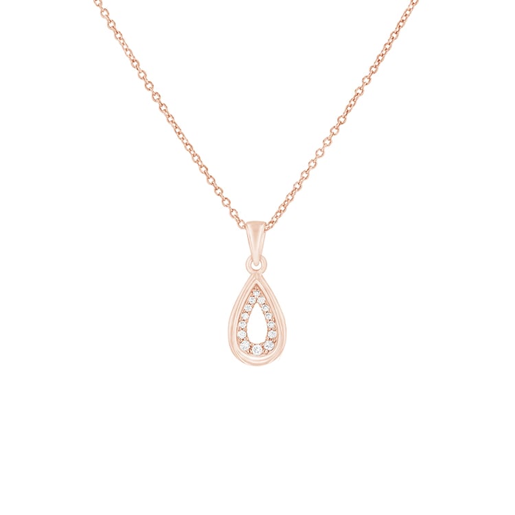 Přívěsek ve tvaru diamantové kapky z růžového zlata 83084