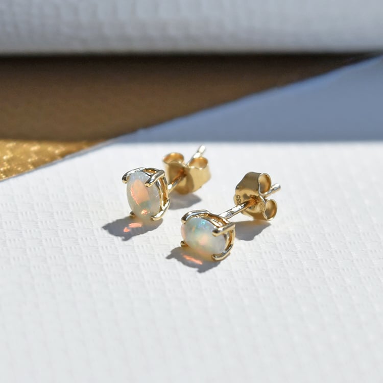 Náušnice s oválnými opály Zamora 110366