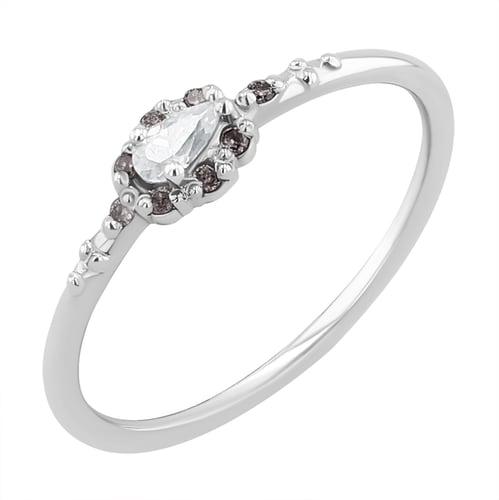 Prsten s moissanitem a salt and pepper diamanty Kaylyn