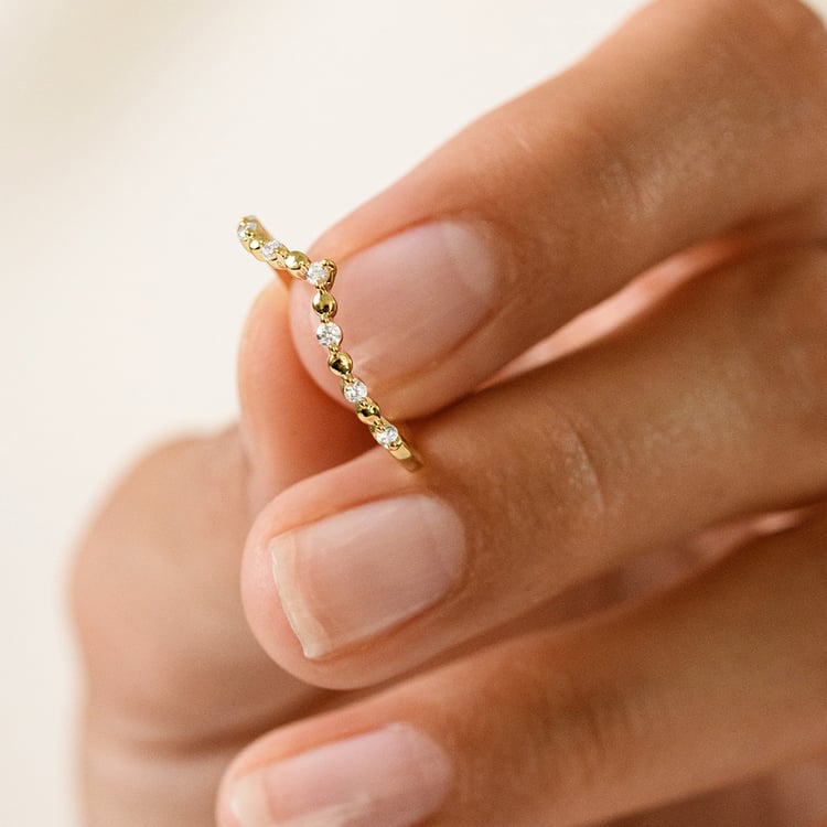 Zlatý prsten s lab-grown diamanty Eveline 161435