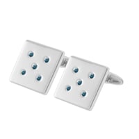 Manžetové knoflíčky z platiny s modrými diamanty Orien
