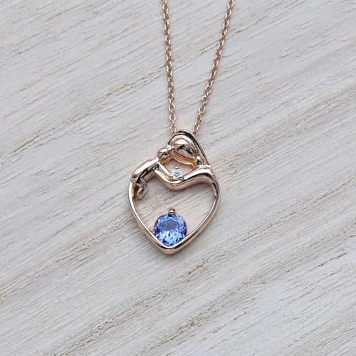 Přívěsek matka a dítě s tanzanitem a diamantem Ella