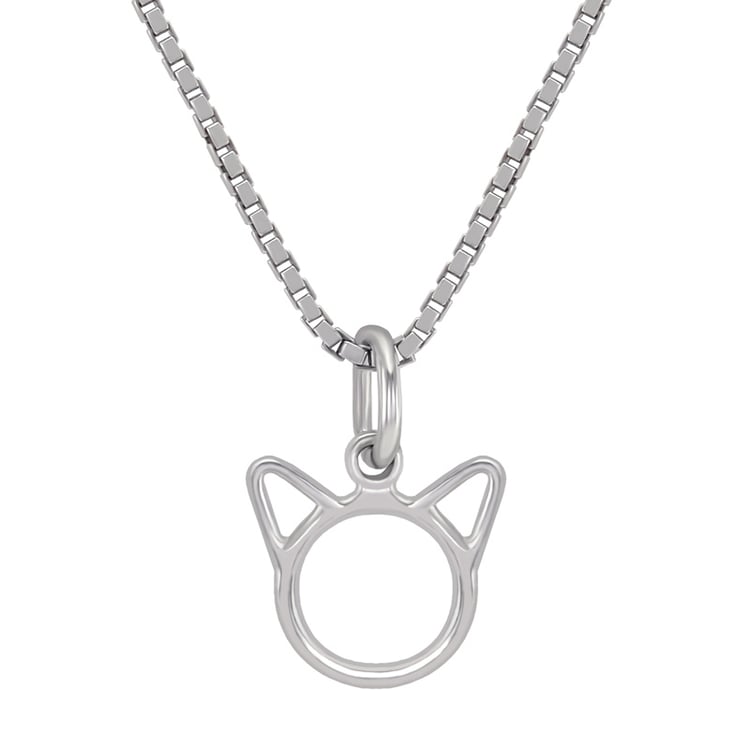 Stříbrný náhrdelník ve tvaru kočky