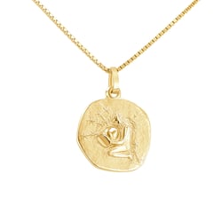 Zlatý přívěsek se symboly znamení zvěrokruhu Vodnář