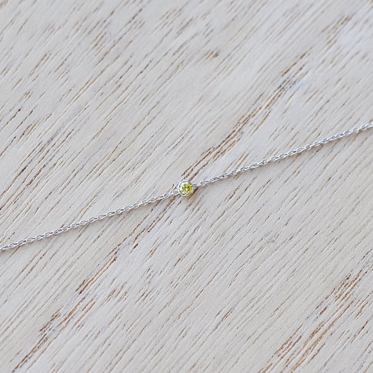 Stříbrný minimalistický náramek se žlutým diamantem Bonato 103251
