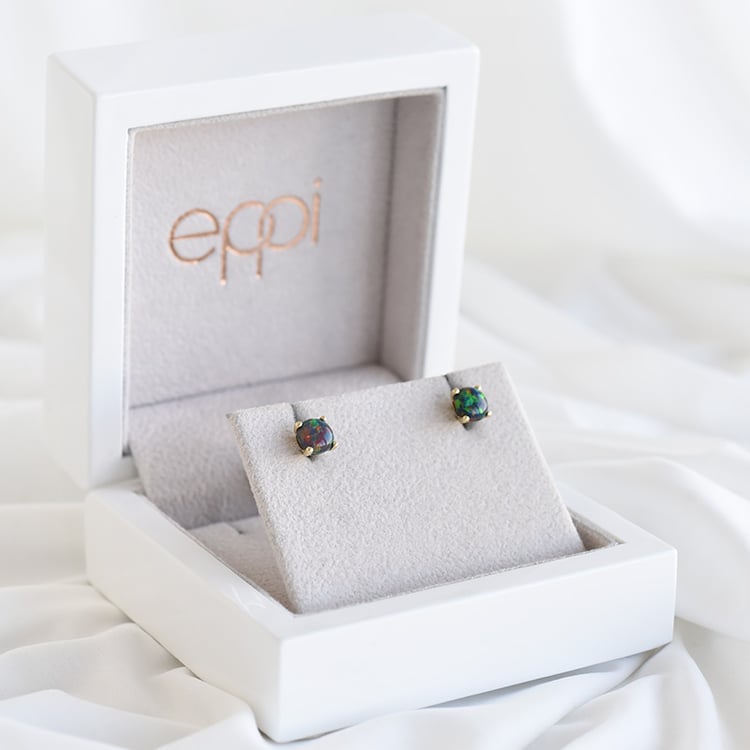 Náušnice s černými opály 93796