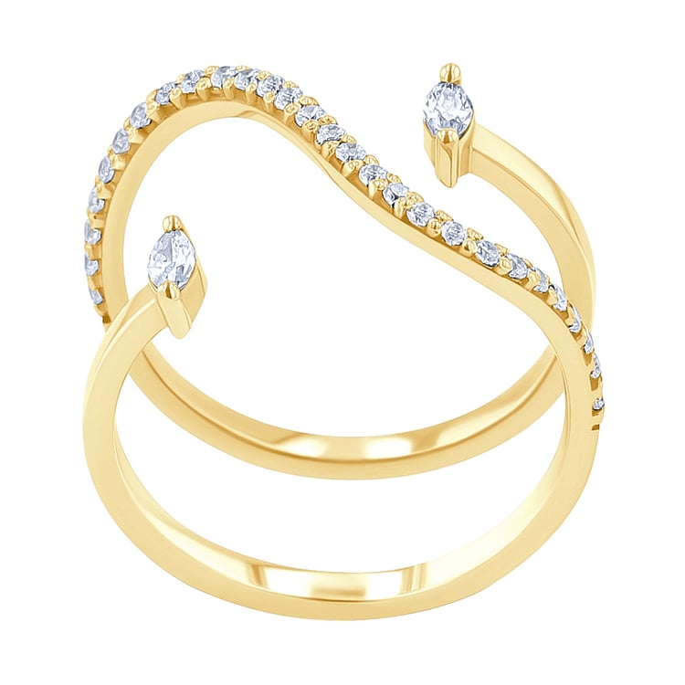 Atypický prsten s moissanity Lina 137121