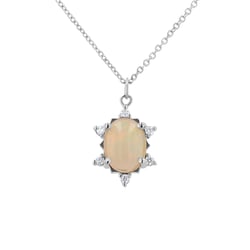 Přívěsek s oválným opálem a diamanty Sole