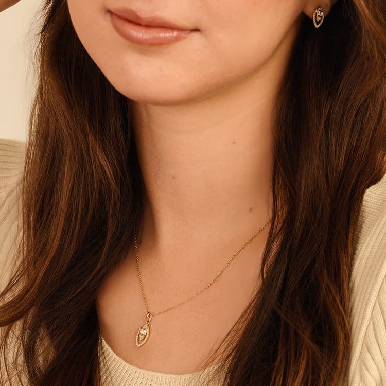 Zlatý přívěsek mandlového tvaru s lab-grown diamanty Einar 161835