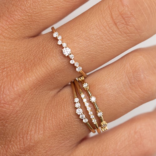 Znamenitý prsten s lab-grown diamanty Charmie