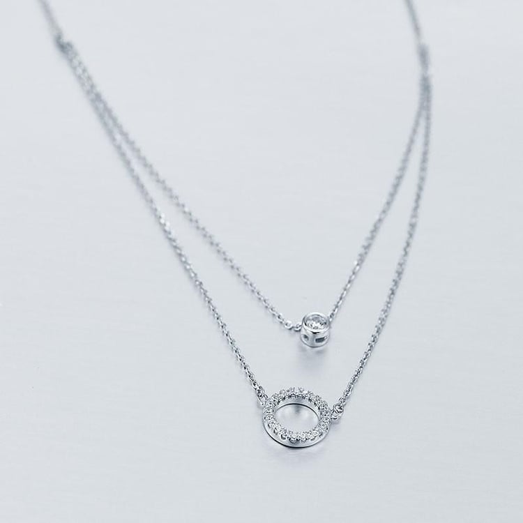 Stříbrný platinovaný náhrdelnik Congalie 7518