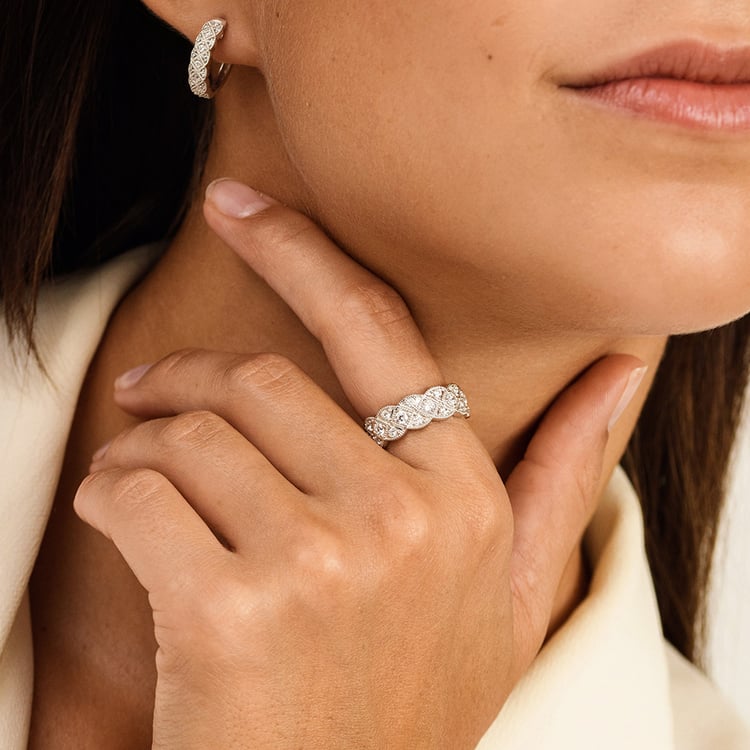 Zlaté kruhové náušnice s lab-grown diamanty Laura 163073