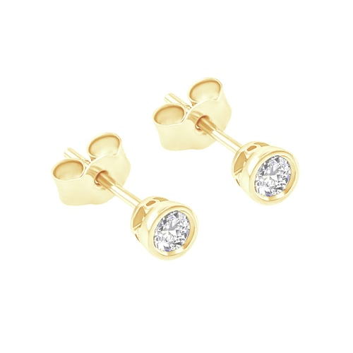Náušnice s bezel osazenými diamanty Jacie