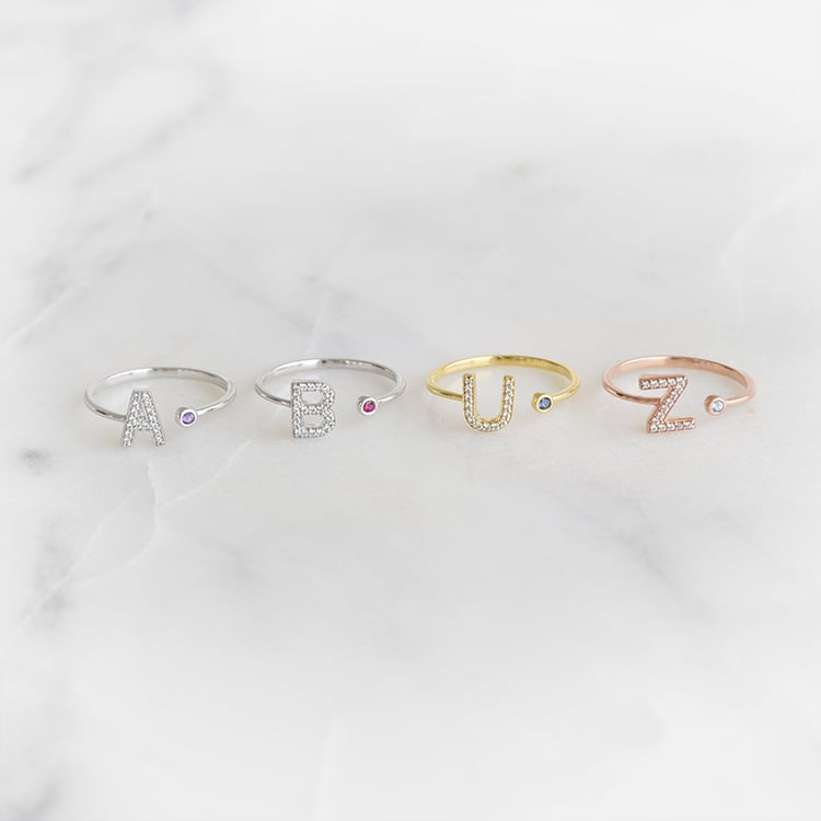 Diamantové prsteny s písmeny 88782