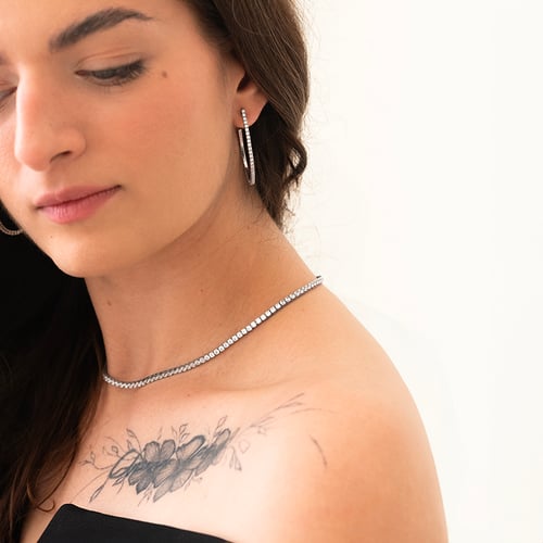 Zlaté flexi půlkruhové náušnice s lab-grown diamanty Streep