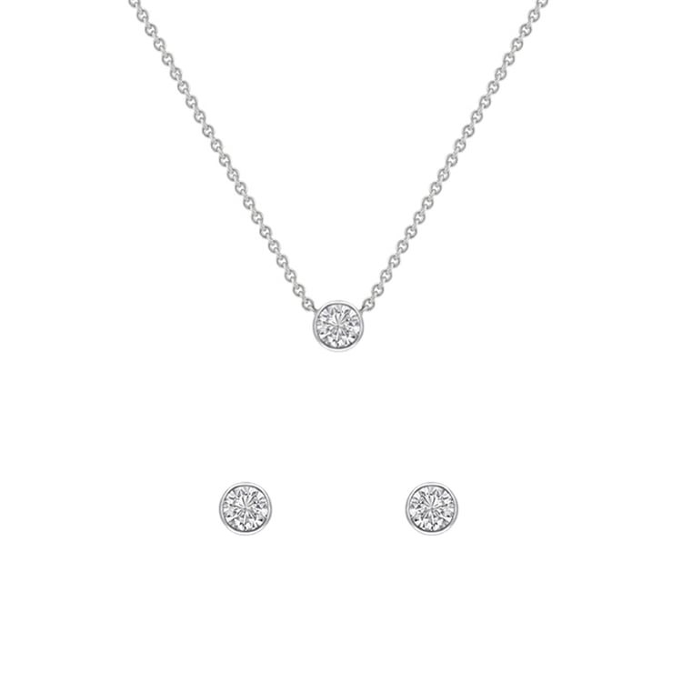 Minimalistický set šperků s diamanty Misu 147346