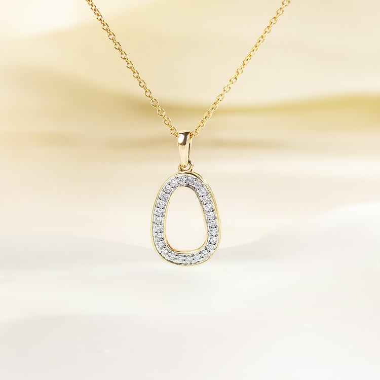 Zlatý přívěsek s lab-grown diamantmi Evie 163624