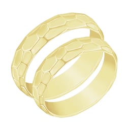 Lesklé tepané snubní prsteny ze zlata Adalicia