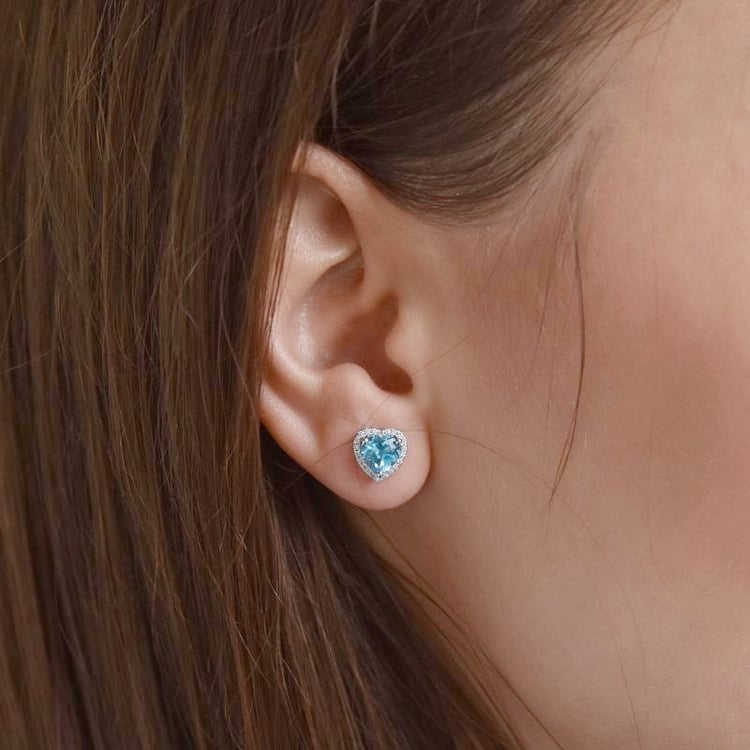 Topazové náušnice ze bílého zlata 106990