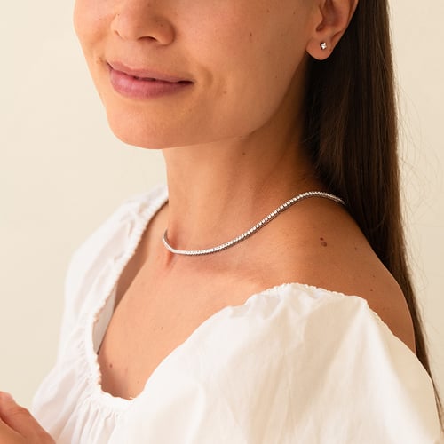 Zlatý tenisový náhrdelník s lab-grown diamanty Gibson