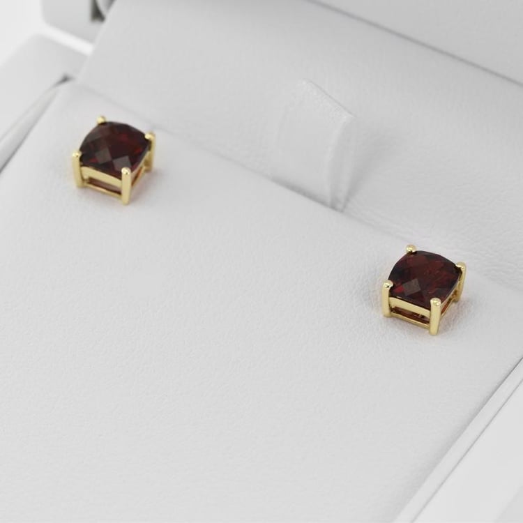 Zlaté granátové náušnice 31159