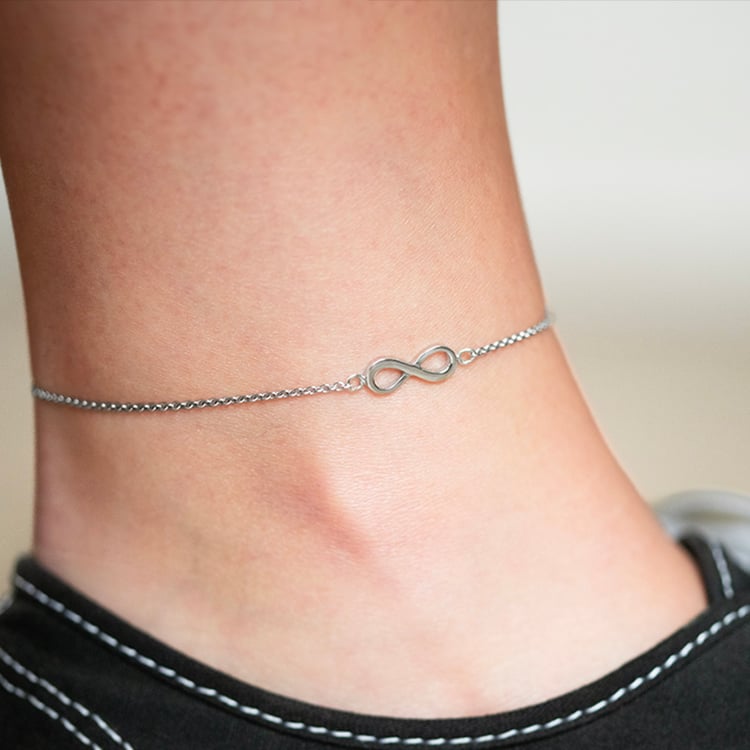 Zlatý náramek na nohu s motivem nekonečna Infinity 140789
