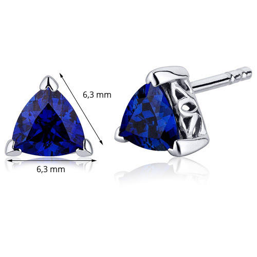 Safírové stříbrné náušnice 6447