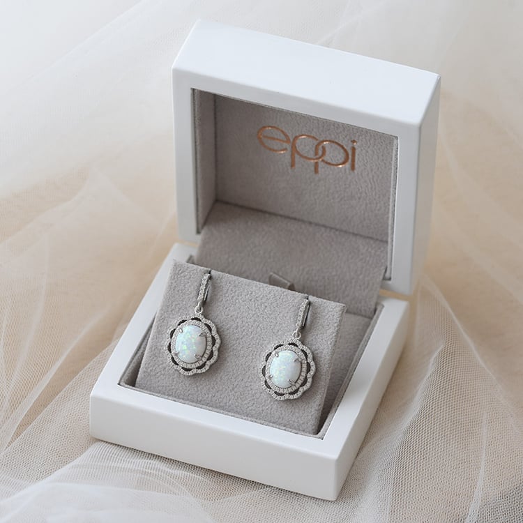 Opálové stříbrné náušnice 71177