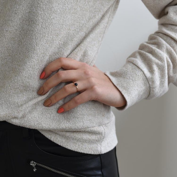 Prsten s černým opálem 52361