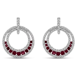 Luxusní náušnice s diamanty a rubíny Quasimo