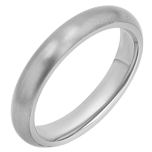 Půlkulaté titanové snubní prsteny s diamantem Edva