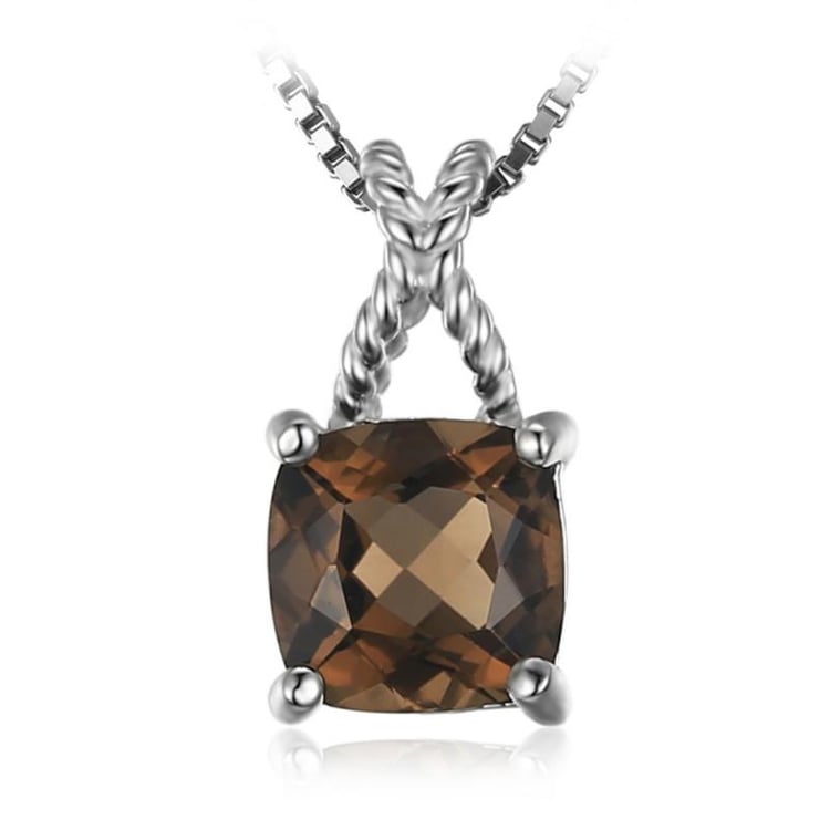 Stříbrný náhrdelník s cushion quartzem Jalil