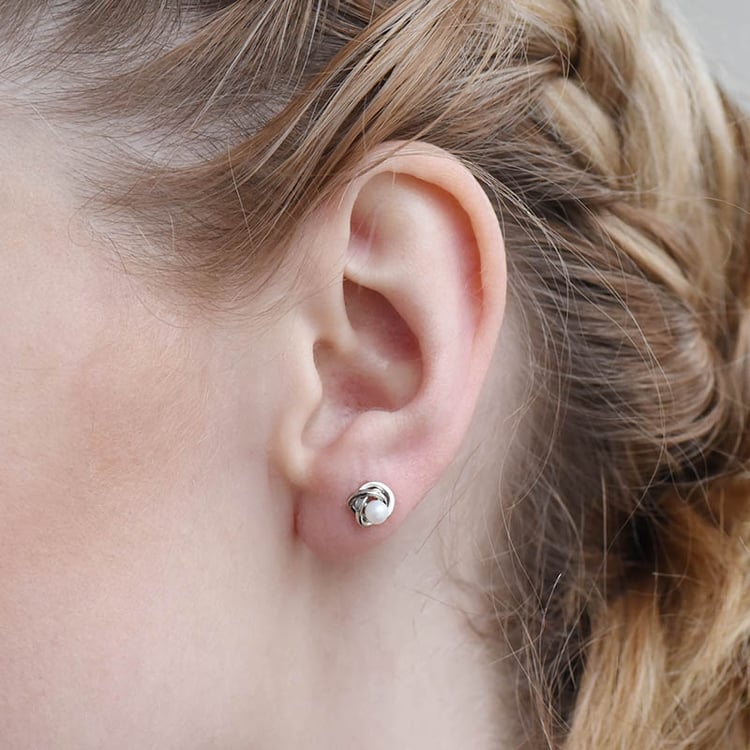 Perlové zlaté náušnice 91435