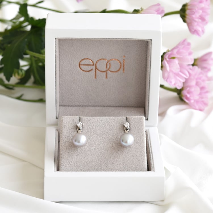 2v1 náušnice s šedými perlami 83471