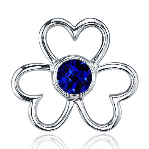 Stříbrné náušnice se safíry květ 2168