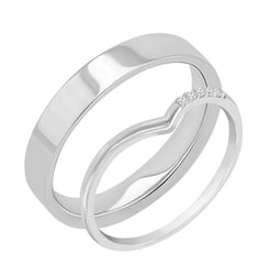 Zlatý eternity prsten s diamanty a pánský plochý Annelisa