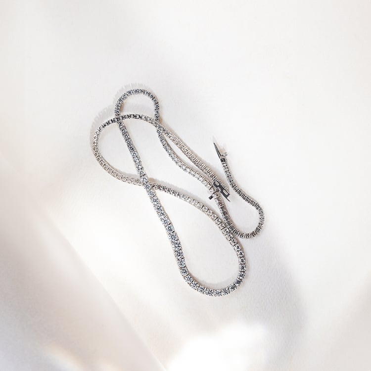 Zlatý tenisový náhrdelník s lab-grown diamanty Sharap 141117