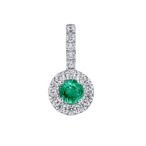 Elegantní stříbrný přívěsek se smaragdem a lab-grown diamanty Dakota