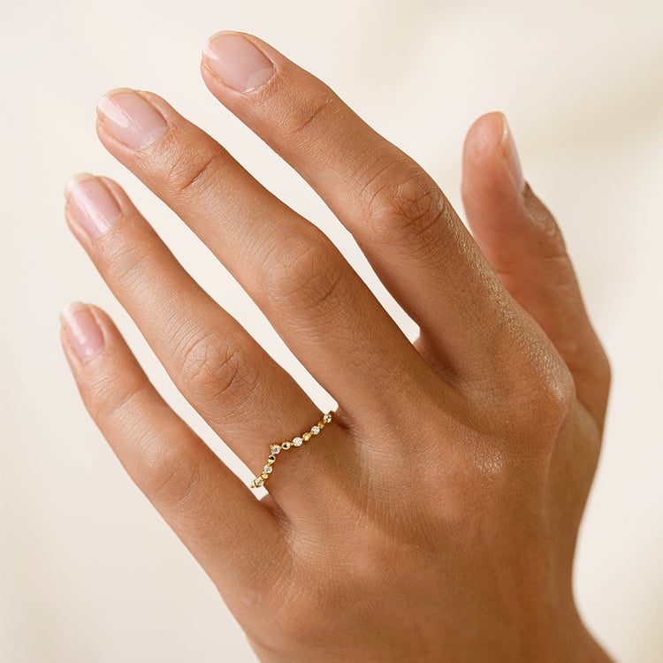 Zlatý prsten s lab-grown diamanty Eveline 161437