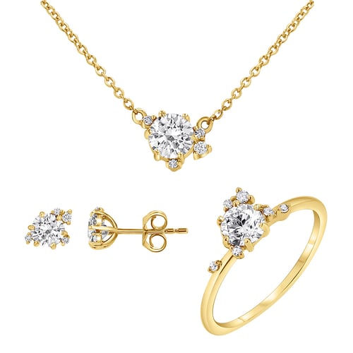 Cluster sada šperků s lab-grown diamanty Odette