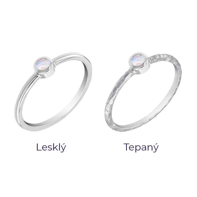 Zlatý minimalistický prsten s měsíčním kamenem Emilien 101748