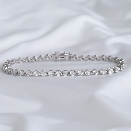 Stříbrný náramek s třpytivými lab-grown diamanty Jago